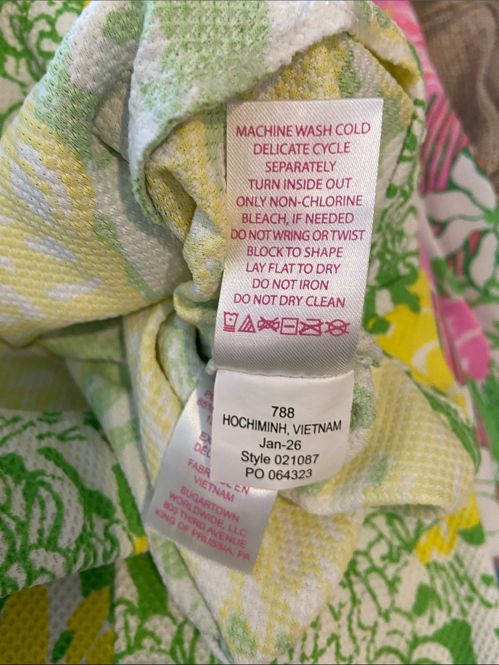 Lilly Pulitzer Green and Yellow Floral Zip-Front Bomber Jacket - Picture 8 of 8